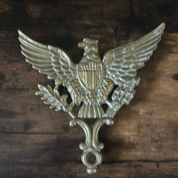 Federal Vintage Solid Brass Eagle Wall Plaque / Trivet - Picture 1 of 6